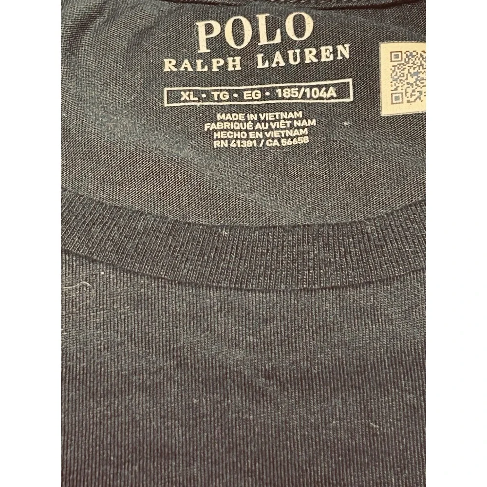 Polo Ralph Lauren Men's XL Long Sleeve Graphic Logo Tee Black Red Pristine EUC